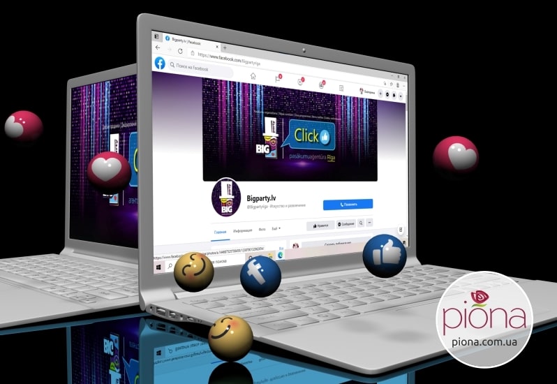 Соцсети: дизайн бизнес-страницы в Facebook. BigParty, Рига, Латвия