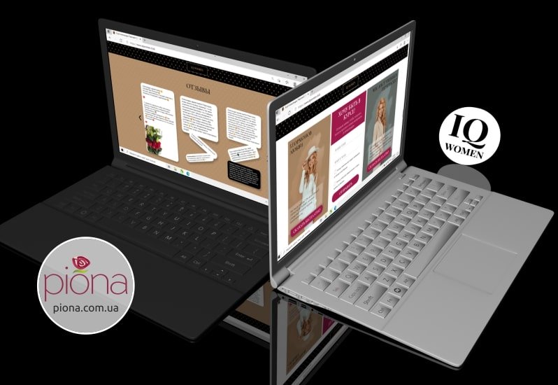 Лендінг iqwomen.club: web-дизайн від бб Piona