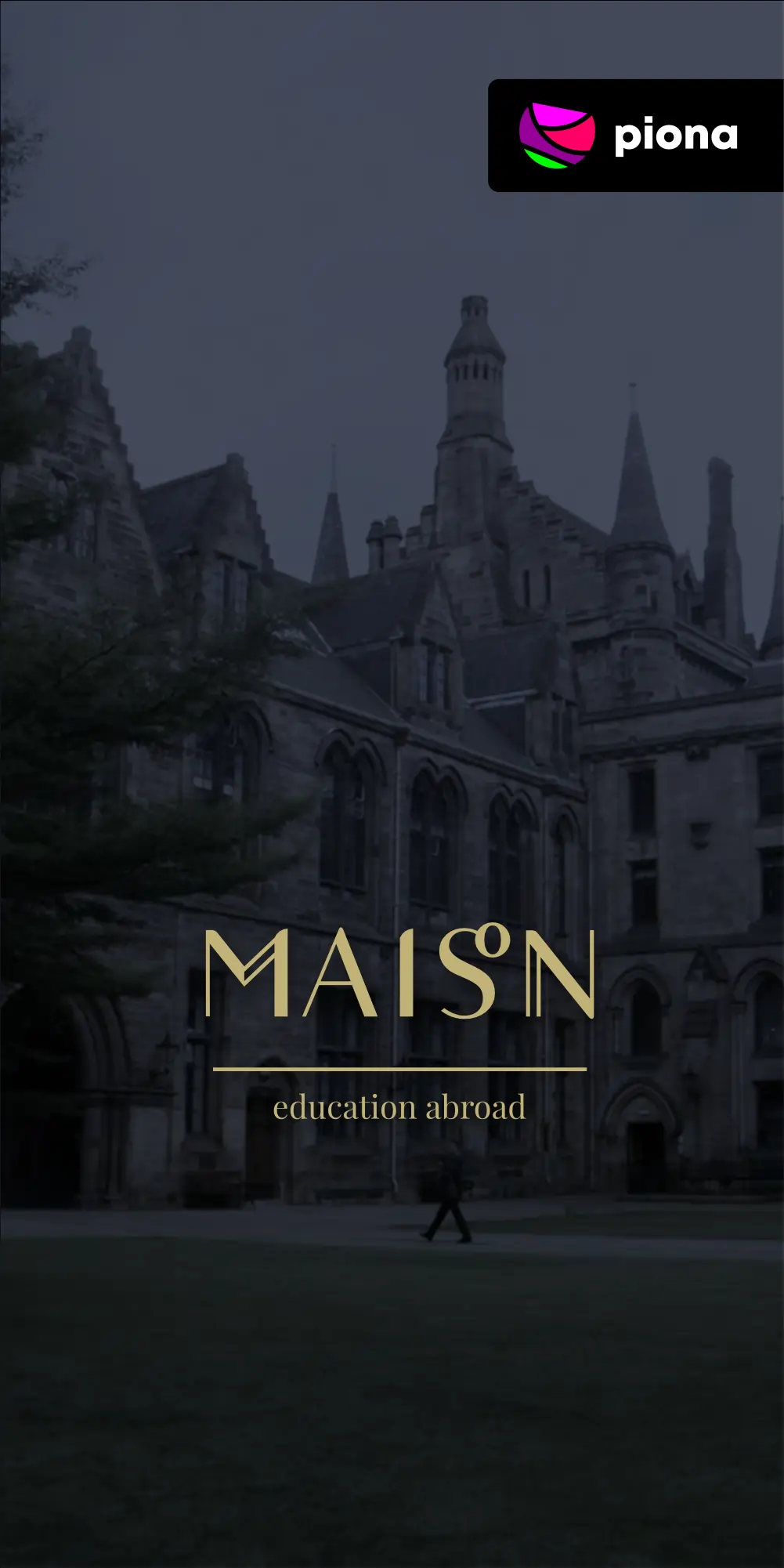 Розробка бренду для міжнародної освітньої агенції Maison, Відень, Дубай. Ідея та дизайн від Брендінг бюро Piona