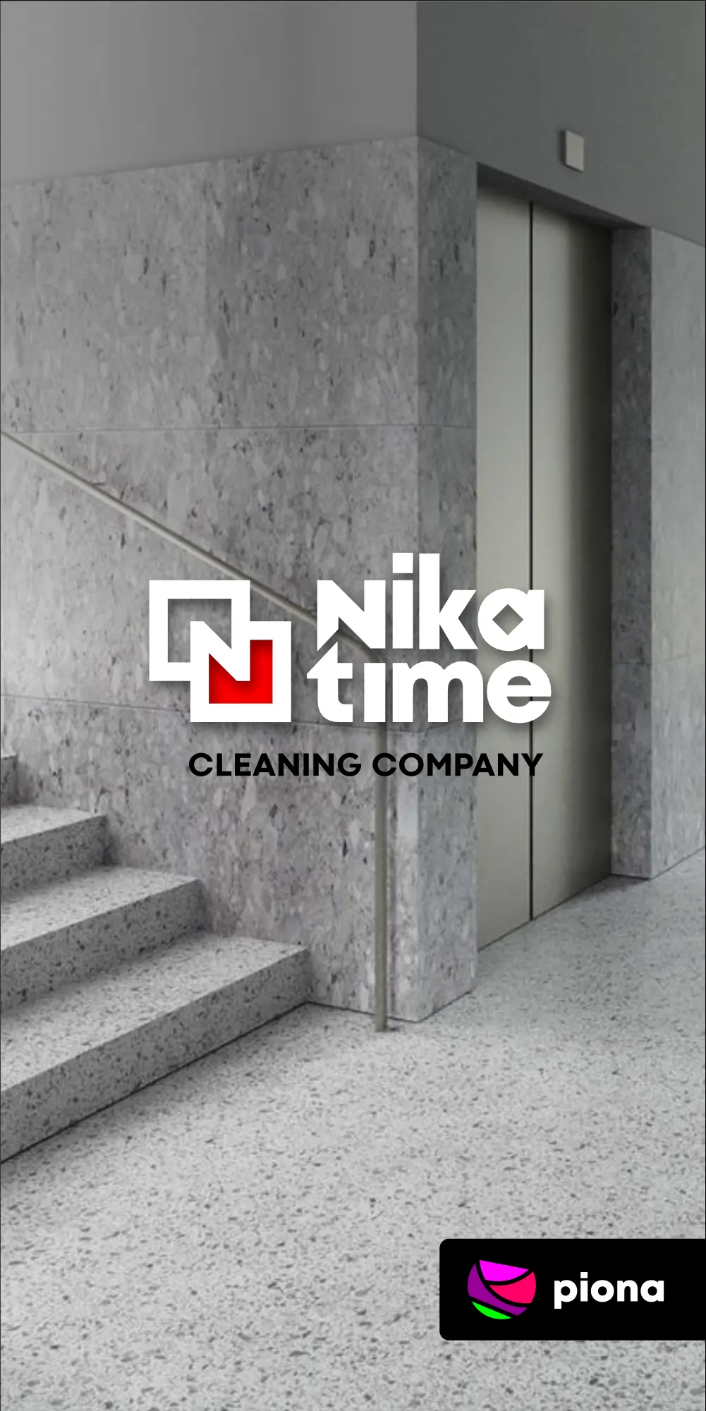 Розробка логотипу та фірмового стилю для клінінгової компанії NikaTime, Одеса, Україна. Ідея та дизайн від Брендінг бюро Piona